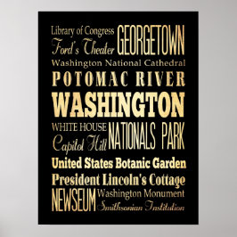 Attraktionen & berühmte Orte in Washington, New Yo Poster