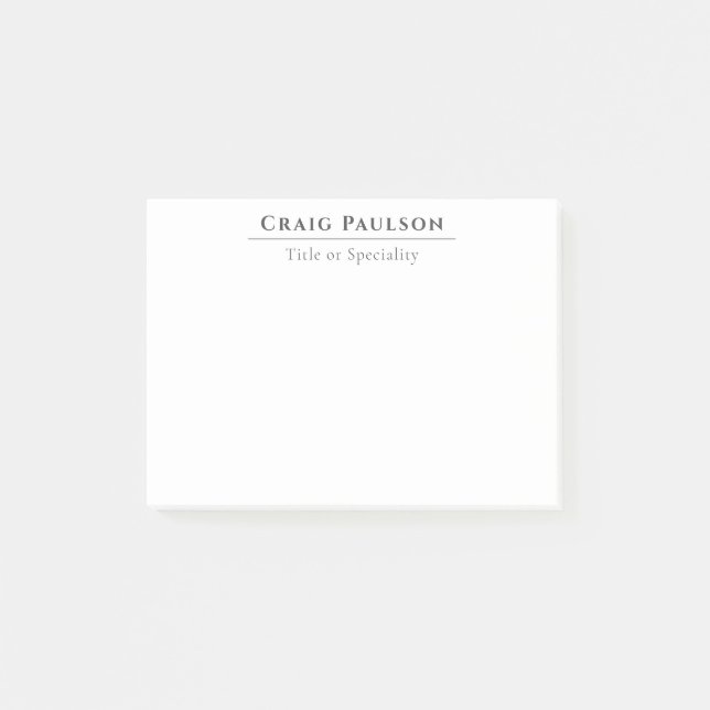 Attraktiv Einfach Beruflich Schlicht Minimalistisc Post-it Klebezettel (Vorderseite)