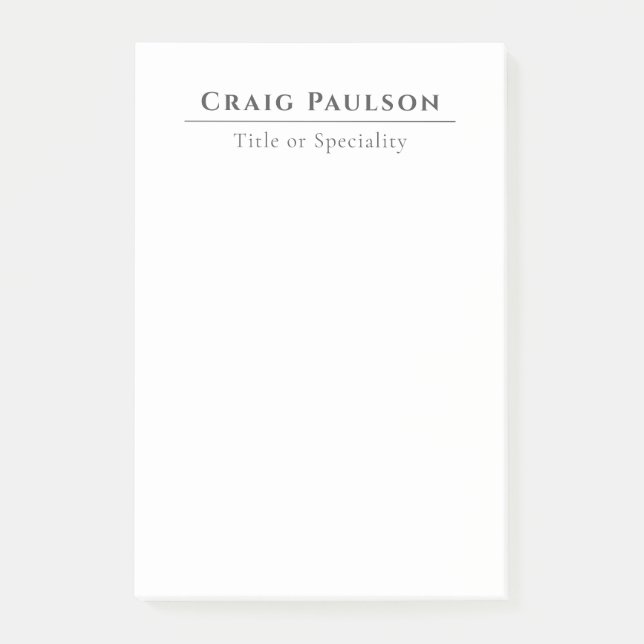 Attraktiv Einfach Beruflich Schlicht Minimalistisc Post-it Klebezettel (Vorderseite)