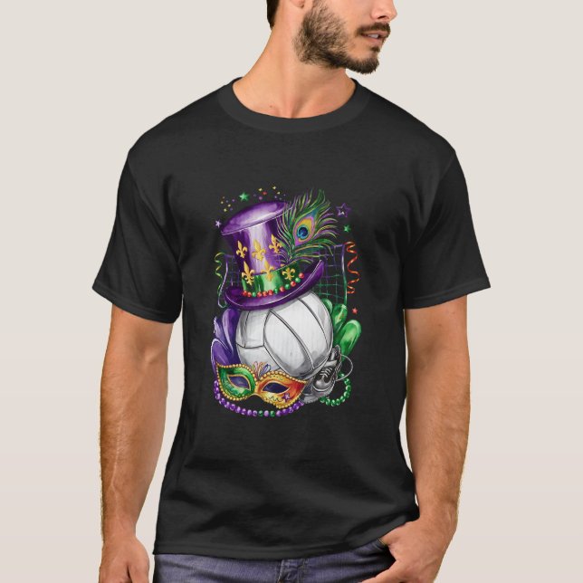 Attraktiv Mardi Gras Mix Volleyball Kostüm Festi T-Shirt (Vorderseite)