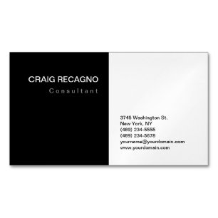 Attraktiv Schwarz-weiß Modernes Minimalistisches S Magnetische Visitenkarte