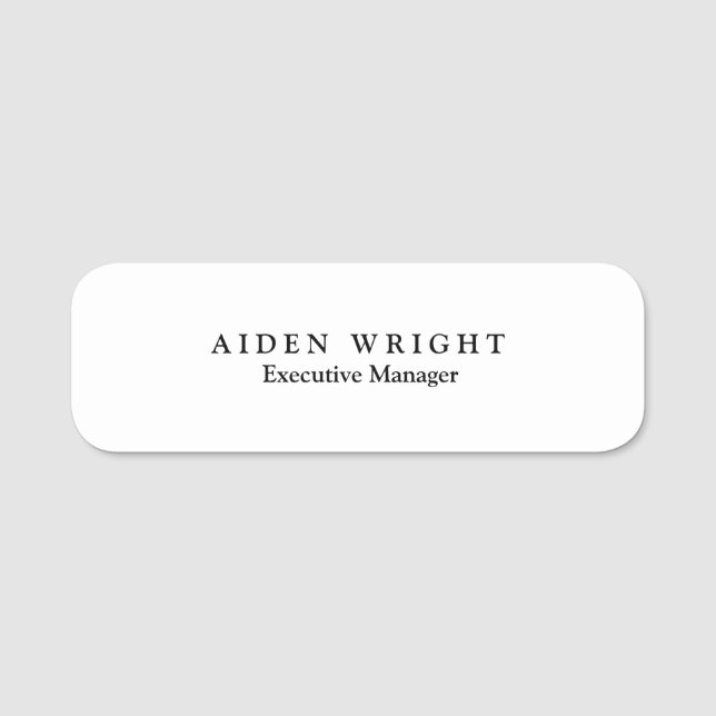 Attraktiv trendy stilvoll modern Minimalistisch Namensschild (Vorderseite)