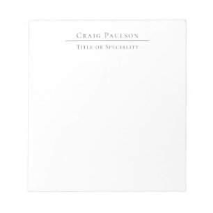 Attraktive Berufliche Schlichte Minimalistische Be Notizblock