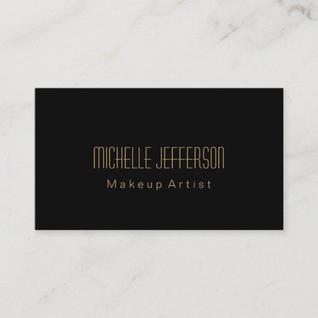 Attraktive Black Gold Makeup Artist Business Card Visitenkarte (Vorderseite)