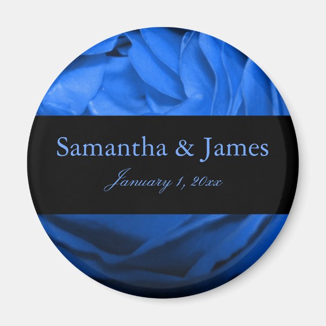 Attraktive Blue Rose Personal Wedding Magnet (Vorne)
