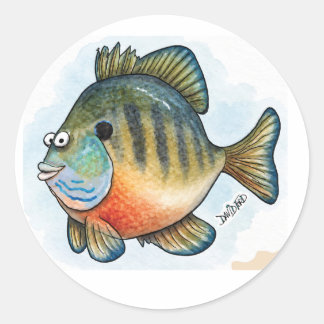 Attraktive Cartoon-Sunfish-Aufkleber Runder Aufkleber