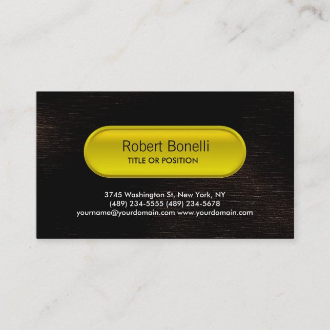 Attraktive Charm Brown Yellow Button Business Card Visitenkarte (Vorderseite)