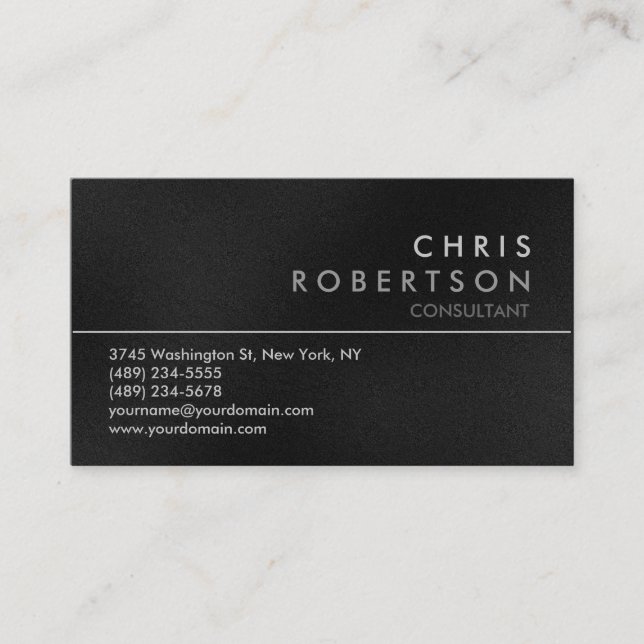 Attraktive Grau Modern Business Card Visitenkarte (Vorderseite)