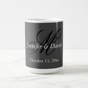 Attraktive Kalligrafie-Monogramm-Hochzeit Kaffeetasse