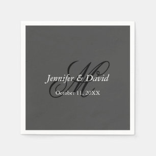 Attraktive Kalligrafie-Monogramm-Hochzeit Serviette