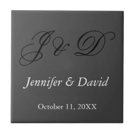 Attraktive kalligraphische Script Monogram Wedding Fliese