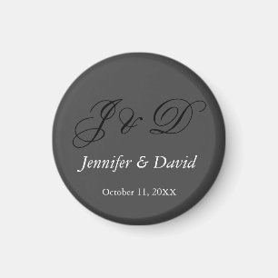 Attraktive kalligraphische Script Monogram Wedding Magnet