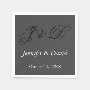 Attraktive kalligraphische Script Monogram Wedding Serviette