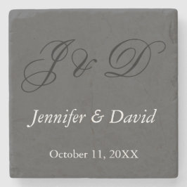 Attraktive kalligraphische Script Monogram Wedding Steinuntersetzer