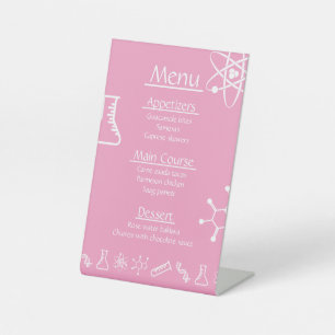 Attraktive Kräfte im Petal Pink Pedestal Zeichen Sockelschild