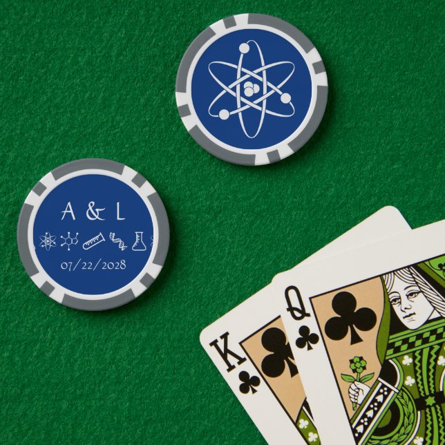 Attraktive Kräfte in Blau Pokerchips (Pokertisch (doppelt))