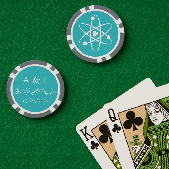 Attraktive Kräfte in Türkis Pokerchips (Pokertisch (doppelt))