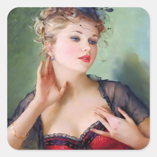 attraktive Lady Sticker (Vorderseite)