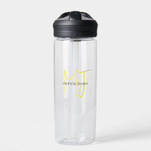 Attraktive Monogram gelb weiß Moderne Minimalistis Trinkflasche