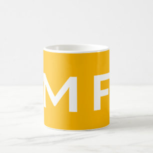Attraktive Monogram gelb weiß Moderne Schlicht Kaffeetasse