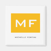 Attraktive Monogramm gelb Weiß Ihr Name