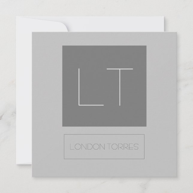 Attraktive Monogramm Grau Schlicht (Vorderseite)