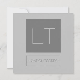 Attraktive Monogramm Grau Schlicht