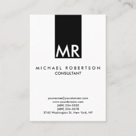 Attraktive Monogramm Schwarz-weiß klar Visitenkarte