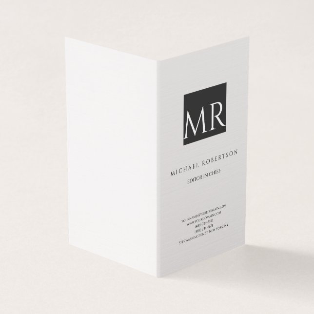 Attraktive Monogramm Schwarz-weiß modern Visitenkarten (Vorderseite)