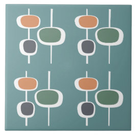 Attraktive Retro-60er niedliches Muster blau Fliese