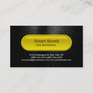 Attraktive schwarz-gelbe Button-Visitenkarte Visitenkarte