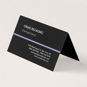Attraktive Schwarz-weiß Blue Business Card Visitenkarten