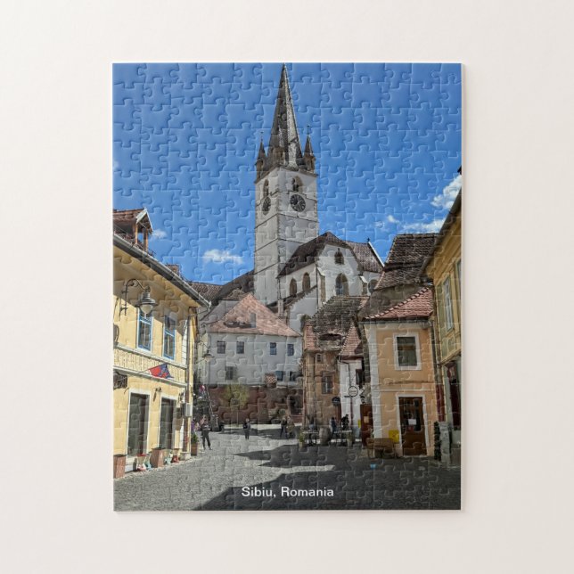 Attraktive Sicht auf Sibiu, Rumänien auf Puzzle (Vertikal)