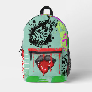 Attraktive Vampirstretart Vibranntblau rot Bedruckter Rucksack