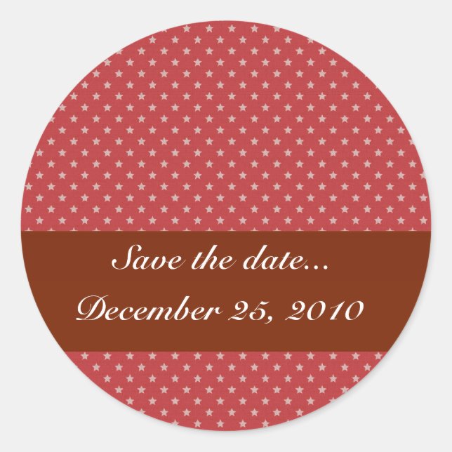 Attraktive weiße Sterne auf rauer roter Oberfläche Runder Aufkleber (Vorderseite)