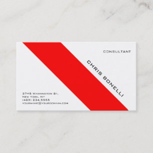 Attraktive White Red Trendy Business Card Visitenkarte