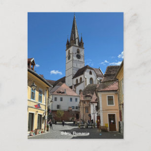 Attraktiver Blick auf Sibiu, Rumänien an einem Feiertagspostkarte