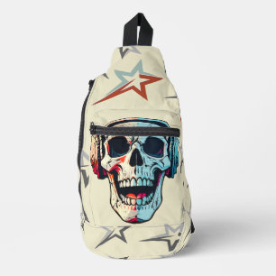 Attraktiver Gaming-Skull Beige Crossbody Bag