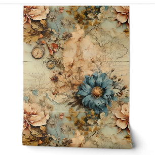 Attraktiver künstlerischer Vintage-Blumen- und 3D- Tapete