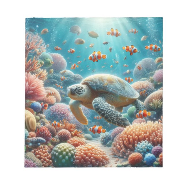 Attraktiver Turtle Notepad Notizblock (Vorderseite)