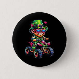 Atv 4 Wheeler Leprechaun Kinder Mens Womens St Pat Button