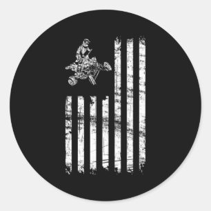 Atv American Flag Four Wheeler Quad Bike Runder Aufkleber