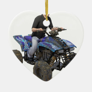 ATV blauer Schlamm-Reiter Keramikornament