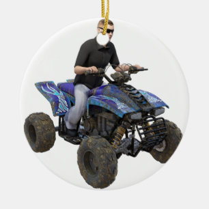 ATV blauer Schlamm-Reiter Keramikornament