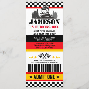 ATV Dirt Quad BikeTicket Pass Geburtstagsparty Einladung
