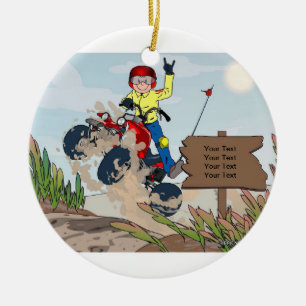 ATV-Fahrer - Männchen Keramik Ornament