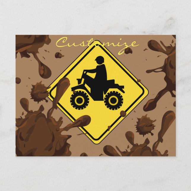 ATV Mudding Sign Thunder_Cove Postkarte (Vorderseite)
