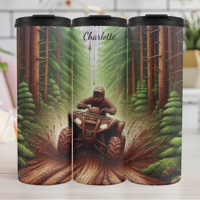 ATV Mudding: Wald außerhalb der Straße Thrill Thermosbecher (Von Creator hochgeladen)