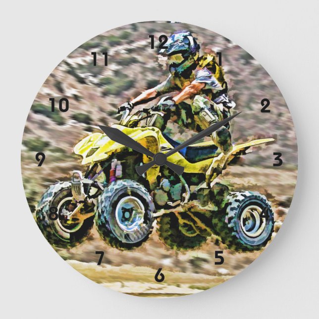 ATV Off Road Running Große Wanduhr (Vorderseite)