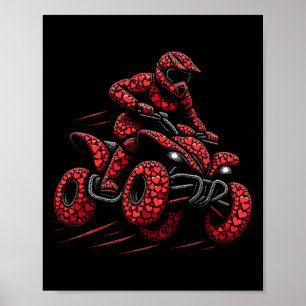 Atv Quad 4 Wheeler Bike Herz Atv Rider Boys Mens Poster